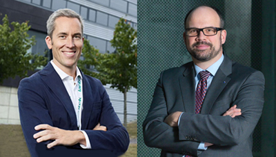 Lantek’s CEO López de Biñaspre and Trump’s Thomas Schneider. Lantek’s CEO López de Biñaspre and Trump’s Thomas Schneider.