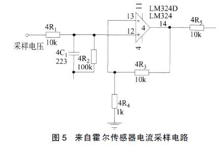 來自霍爾傳(chuan) 感器電流采樣電路