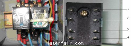 圖1.4.2 繼電器前視與(yu) 後視圖