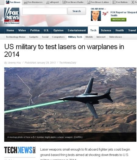 美國FOX新聞網報道截圖