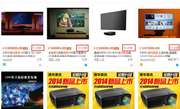 100吋的激光電視賣給誰？