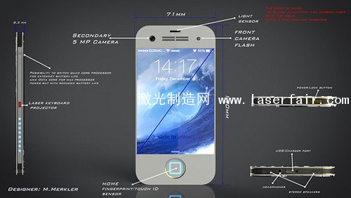 醜(chou) 爆了 iphoness8概念機帶激光鍵盤投影